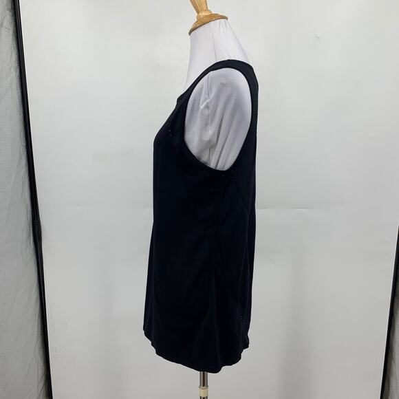 Athleta Tank Top Womens S Small Black Foothill Seamless Crew Neck Split Back - Picture 5 of 12